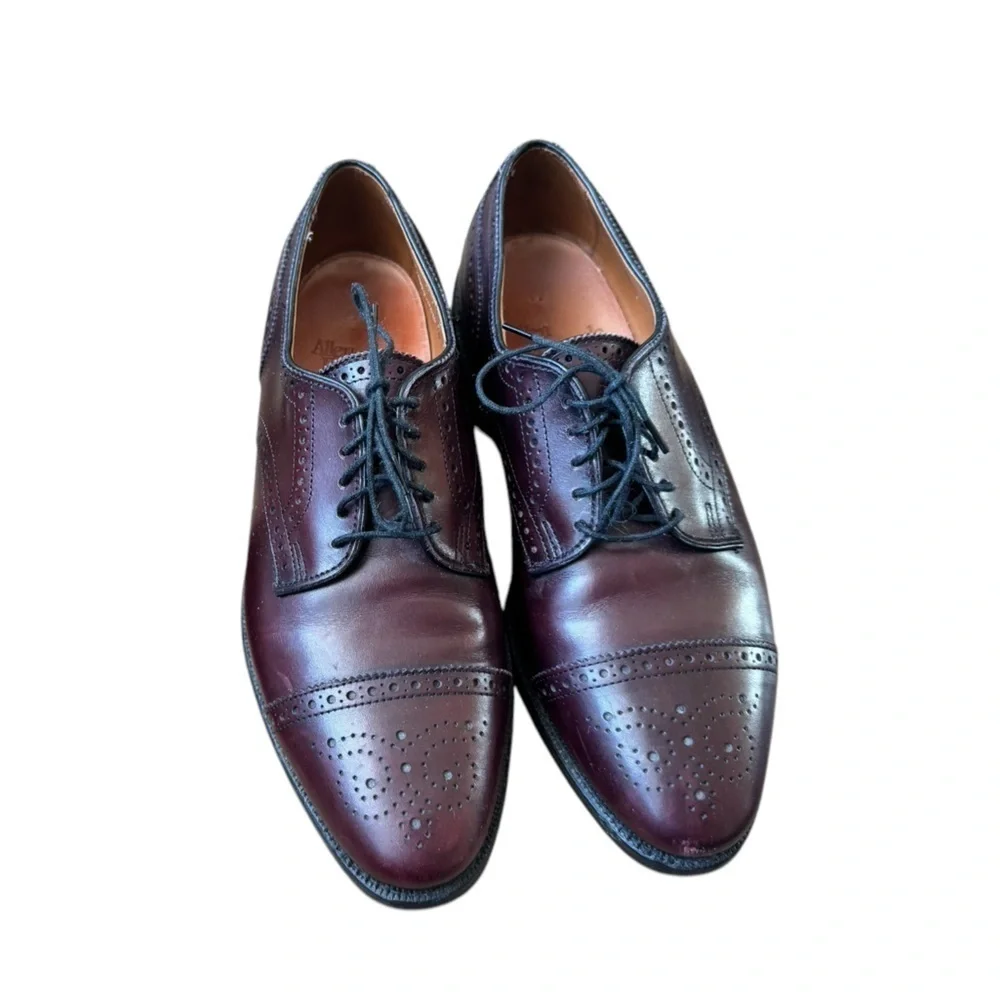 Allen Edmonds Lexington Oxford Brogue Cap-Toe Men Shoes Leather Merlot 7.5 D